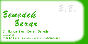 benedek berar business card